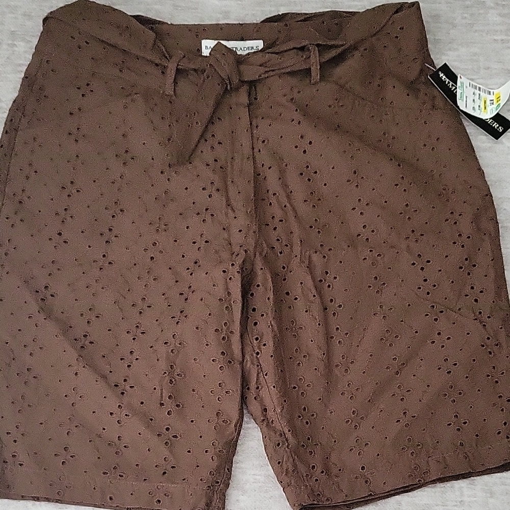 Bamboo Traders Women's Brown Eyelet Shorts
